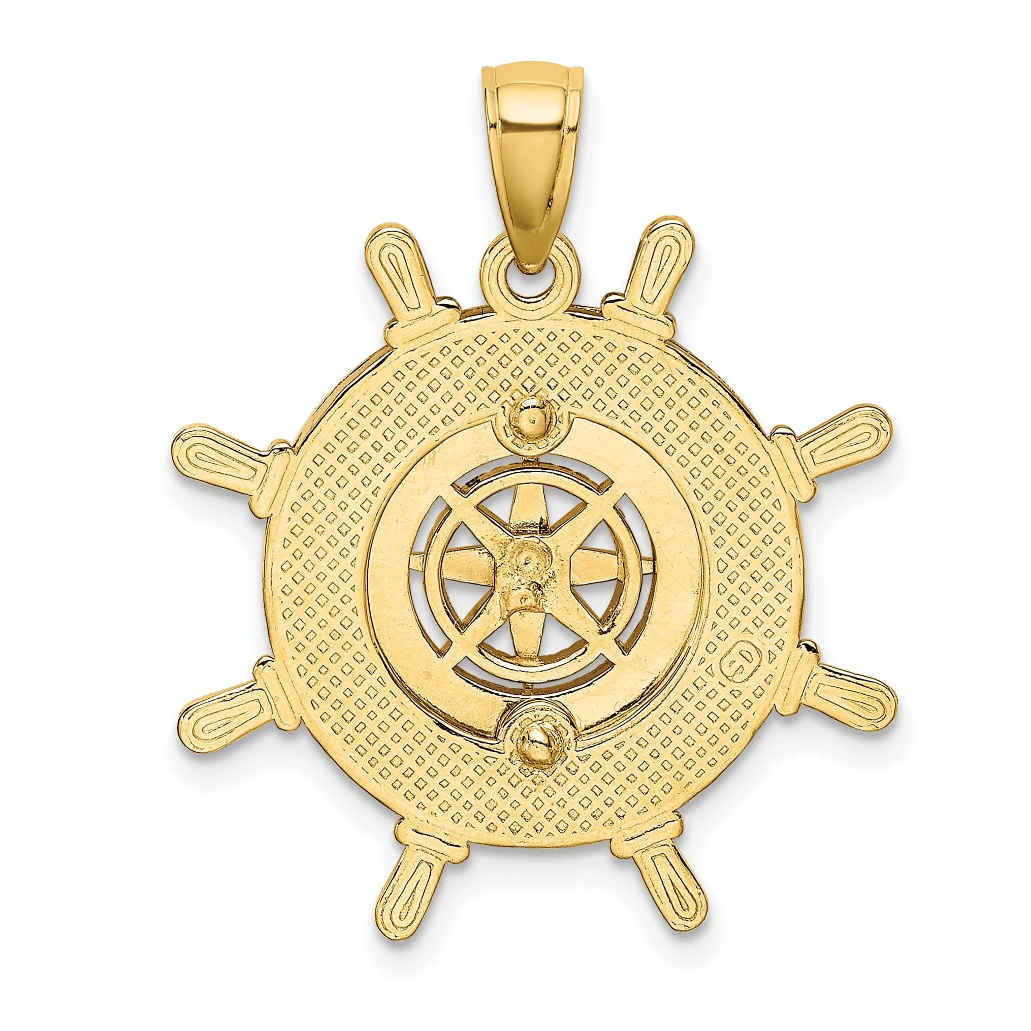 14K Yellow Gold Polished Finish Boating Nautical Compass Charm Pendant are Great Gift For Men