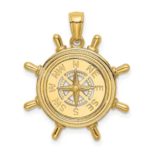 14K Yellow Gold Polished Finish Boating Nautical Compass Charm Pendant are Great Gift For Men