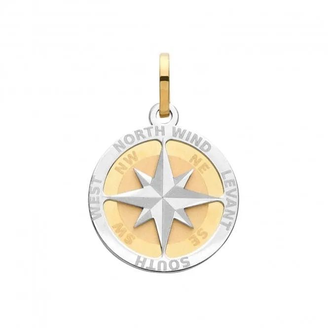 9ct Yellow Gold Compass Rose Small Pendant PN1194