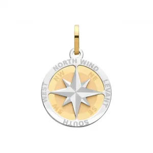 9ct Yellow Gold Compass Rose Small Pendant PN1194