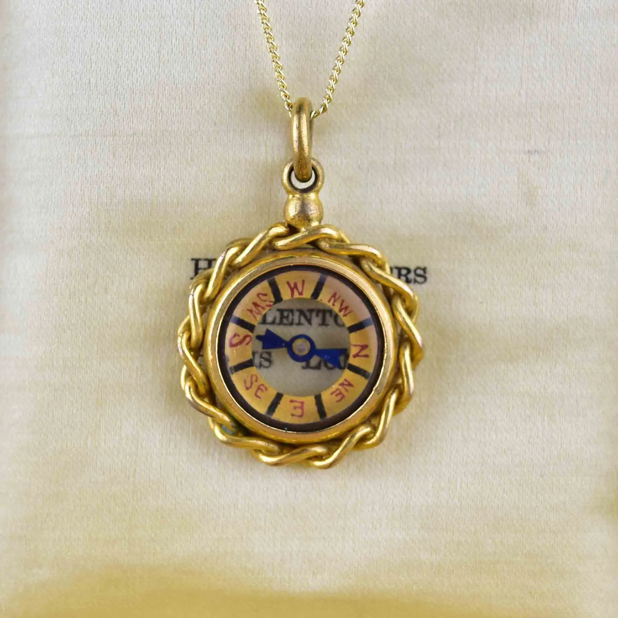 Antique Victorian Compass Fob Necklace