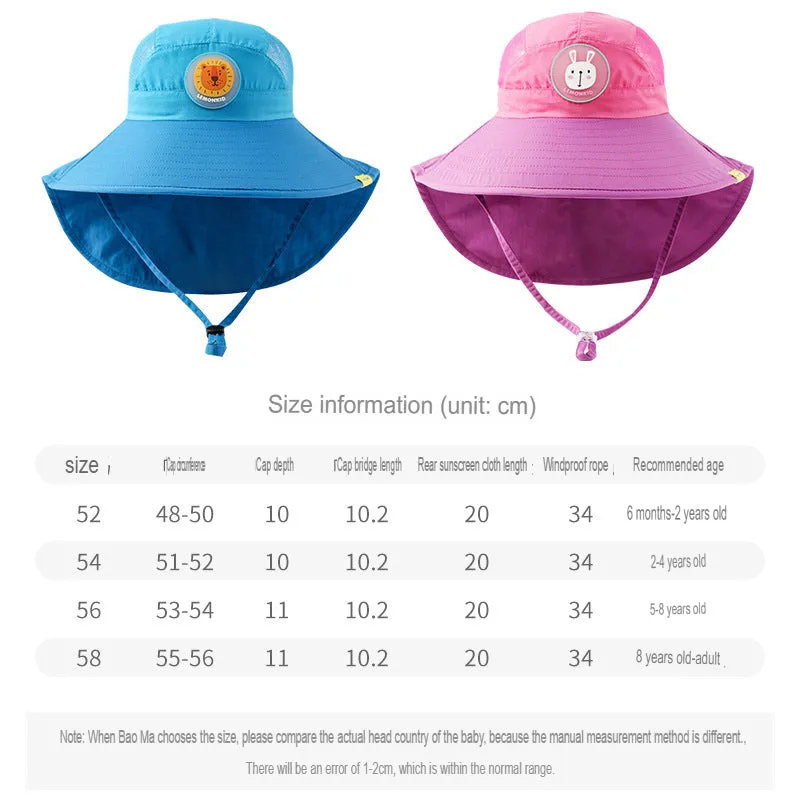 Baby large brim children's hat baby sun hat children's sun hat summer children's sun hat