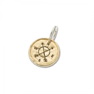 Brass and Silver Mr Compass Charm 4059