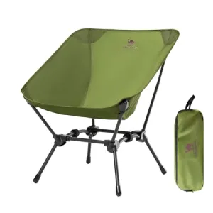 CAMEL CROWN Folding Camping Chair, Lightweight Portable Compact Lawn Chair with Side Pocket for Outdoor Travel Beach Picnic Hiking Backpacking Army Green