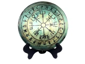 Ceramic Vegvisir with Norse Elder Futhark Runes