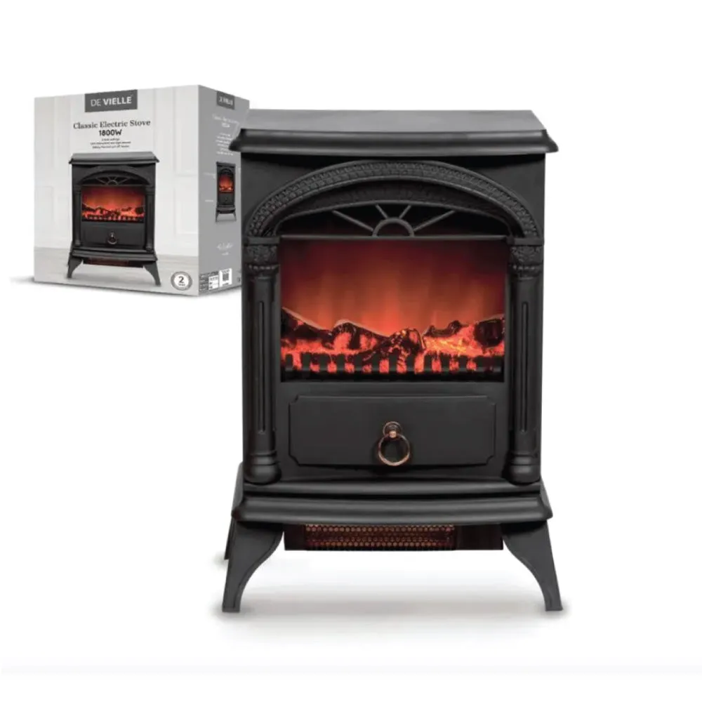 Classic Electric Stove Black 1800W