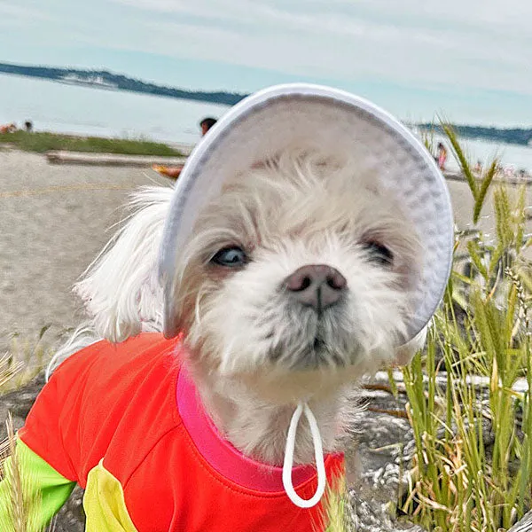 Cooling Dog with UPF50   Full Brim Hat - Perfect White