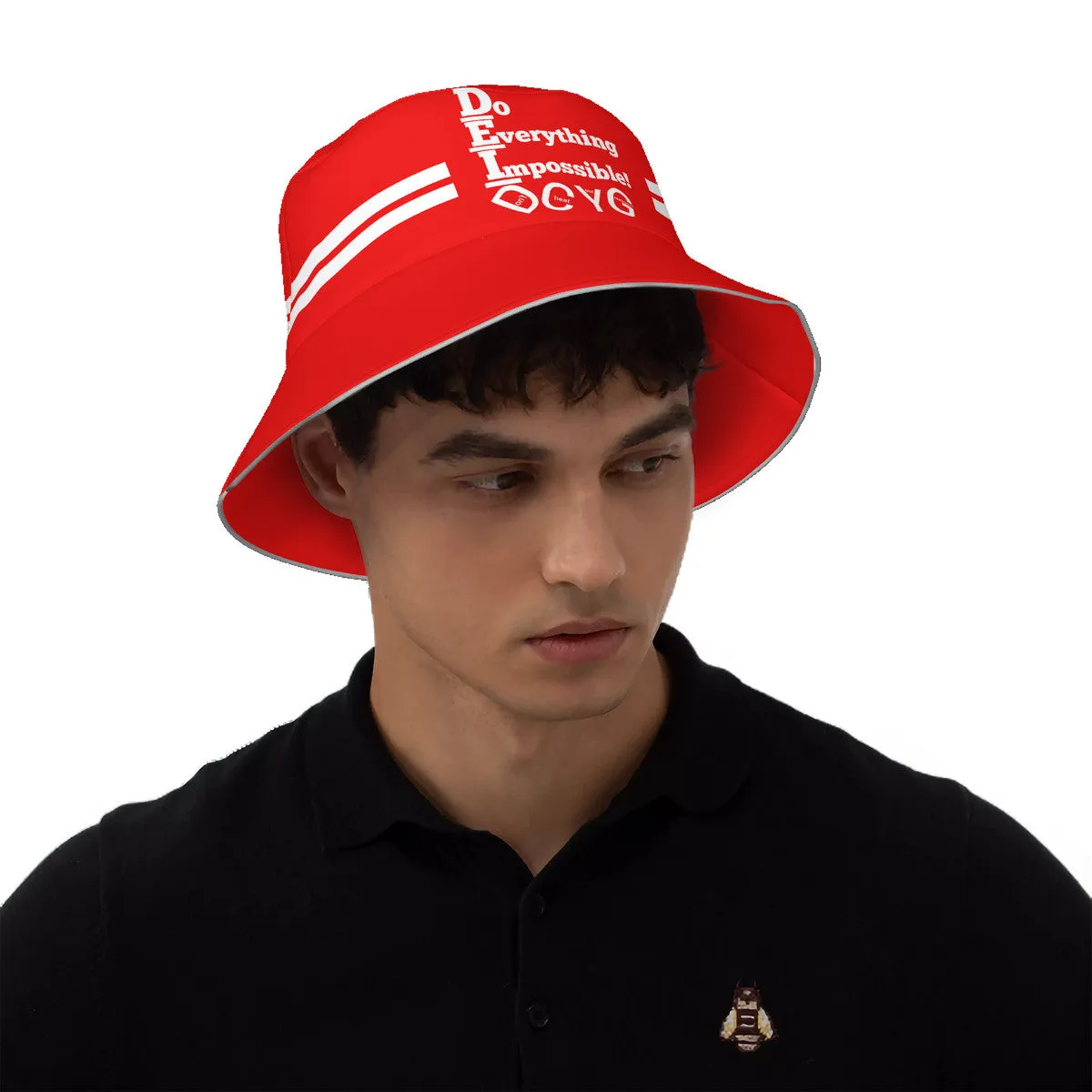 DCYG DEI 24 White & Red Bucket Hat