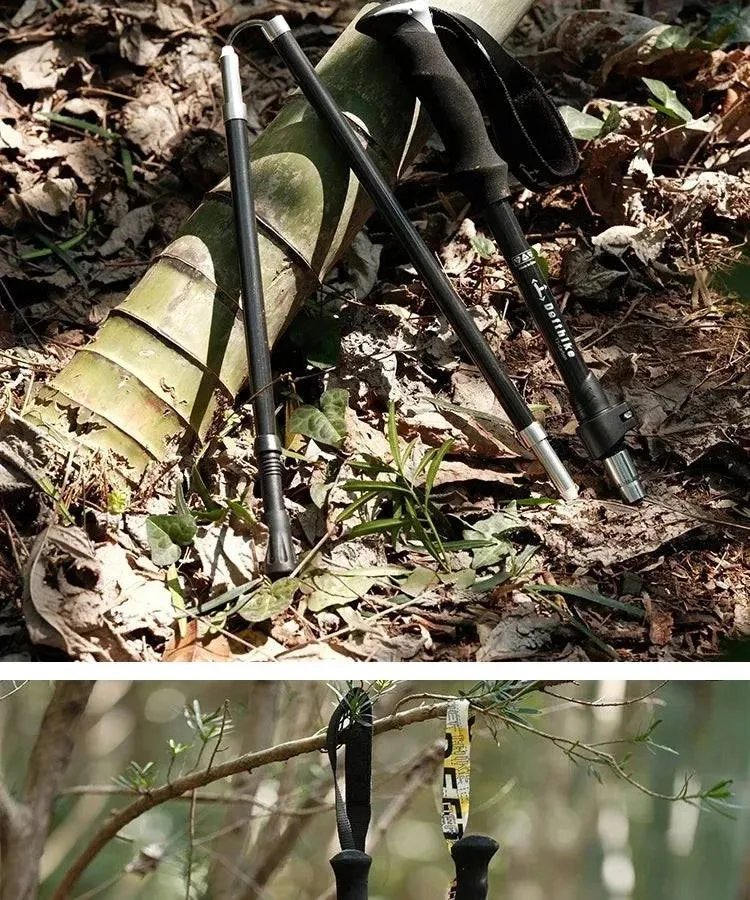 Difeike Carbon Cane Ultra Lightweight Carrying Outdoor Hiking and Climbing Equipment Telescopic Folding Climbing Cane