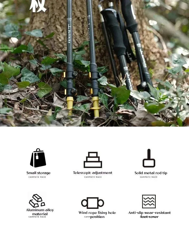 Difeike Carbon Cane Ultra Lightweight Carrying Outdoor Hiking and Climbing Equipment Telescopic Folding Climbing Cane