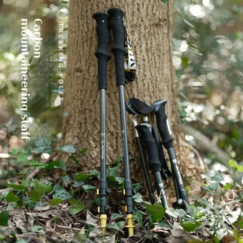 Difeike Carbon Cane Ultra Lightweight Carrying Outdoor Hiking and Climbing Equipment Telescopic Folding Climbing Cane