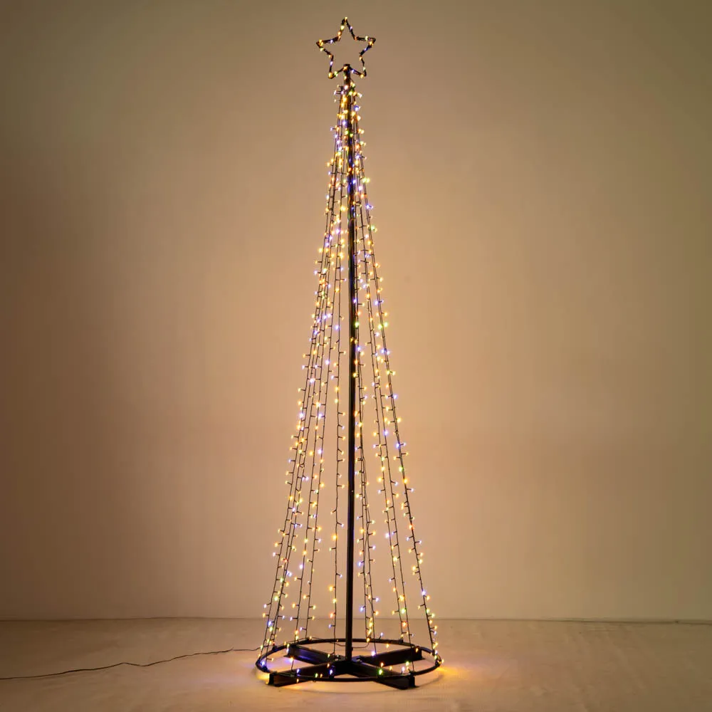 DIY 9ft Waterproof Outdoor Xmas Tree Light Show Solar