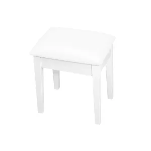 Facilehome Vanity Stool Makeup Bench Dressing Stool with Cushion and Solid Legs,White