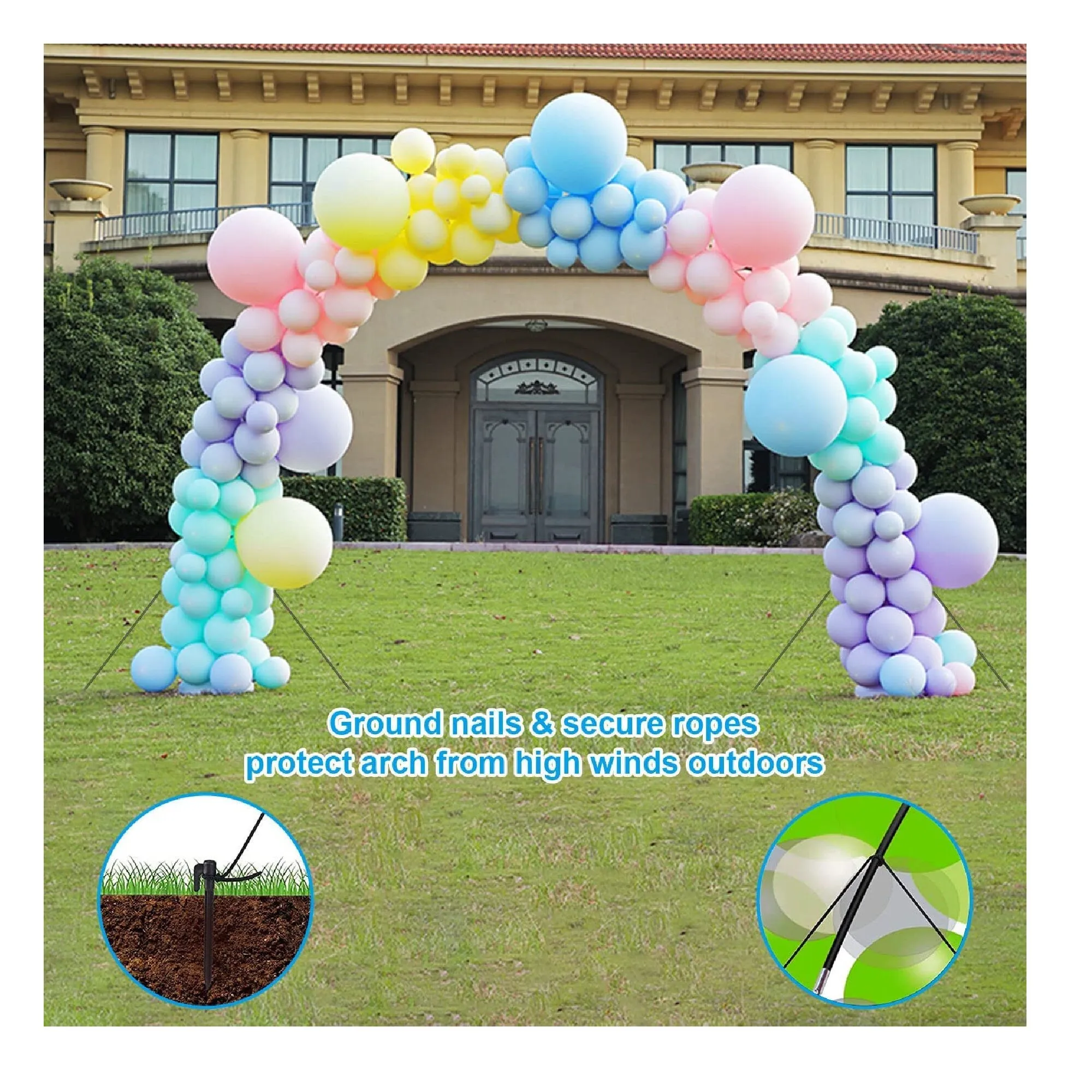 Fikowo Balloon Arch Kit | 9ft Tall 10ft Wide Adjustable Balloon Arch Frame With Pass For Birthday