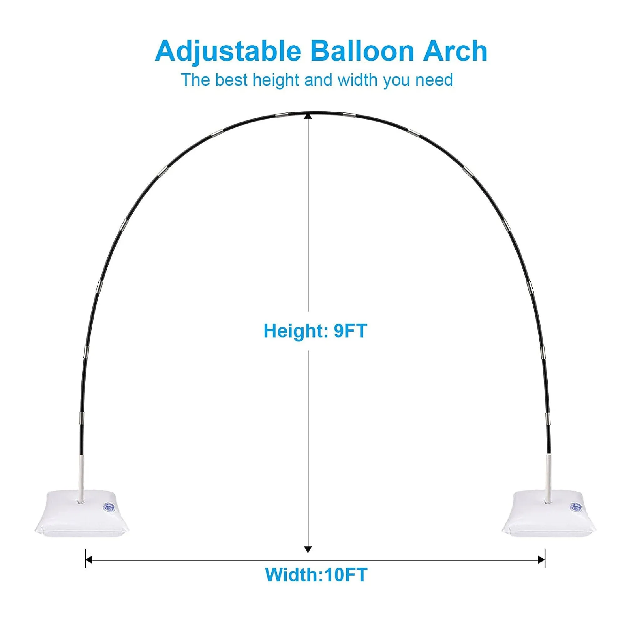 Fikowo Balloon Arch Kit | 9ft Tall 10ft Wide Adjustable Balloon Arch Frame With Pass For Birthday