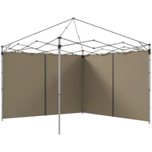 Gazebo Side Panels, 2 Pack Sides Replacement, for 3x3(m) or 3x6m Pop Up Gazebo, with Zipped Doors, Beige