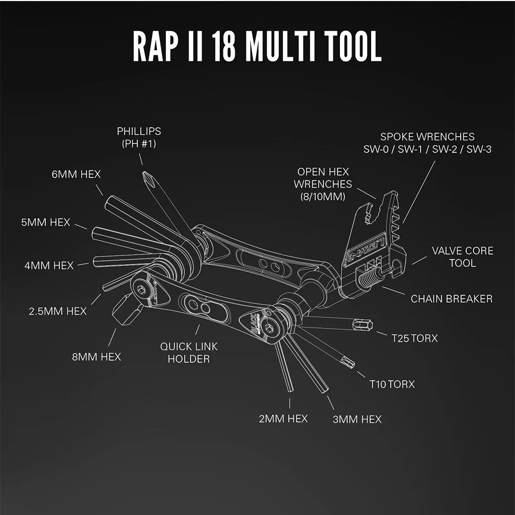 Lezyne Rap II 18 Multitool - 18 Functions