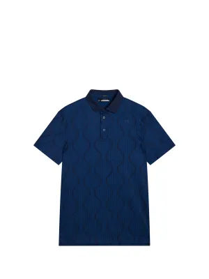 Mat Jacquard Regular Fit Polo / JL Navy