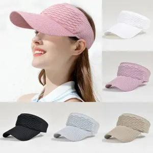 New Women Anti-UV Sun Hats Breathable Adjustable Empty Top Visor Caps for Men Tennis Golf Running Travel Beach Sport Outdoor Hat