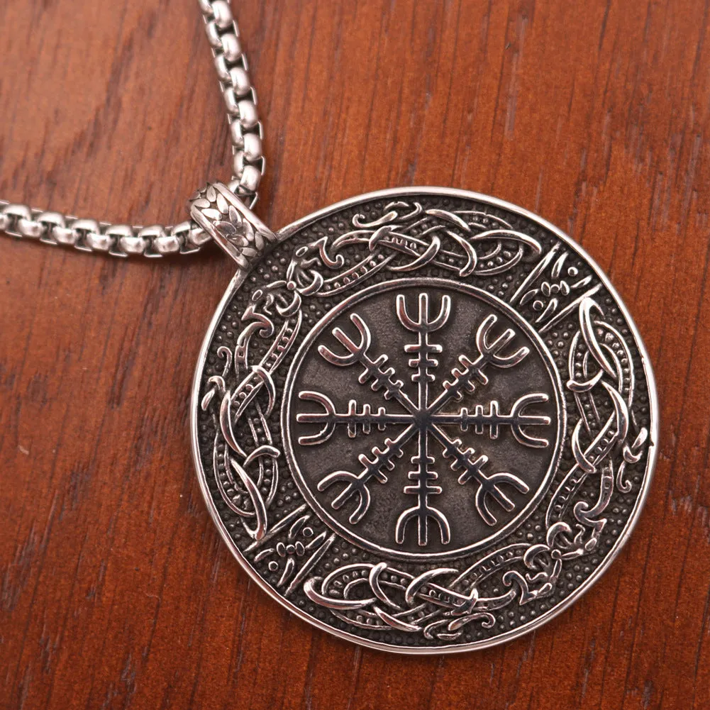 Norse Legacy Titanium Steel Compass Necklace for Men