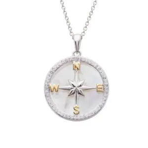 Ocean SS SW MOP Compass Pendant