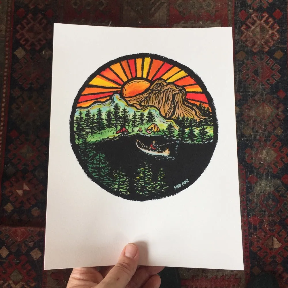 Riverside Camp Art Print