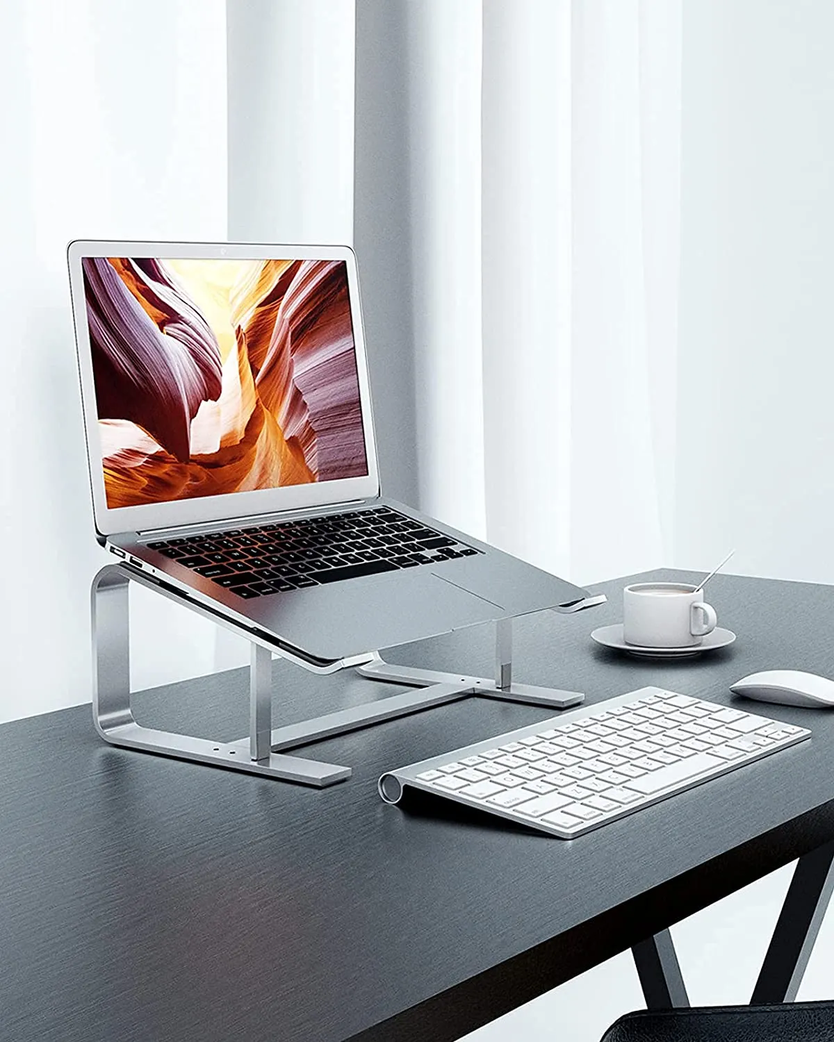 Sliver Color Aluminum Riser Ergonomic Laptop Holder  Compatible with More 10-17 Inch Laptops