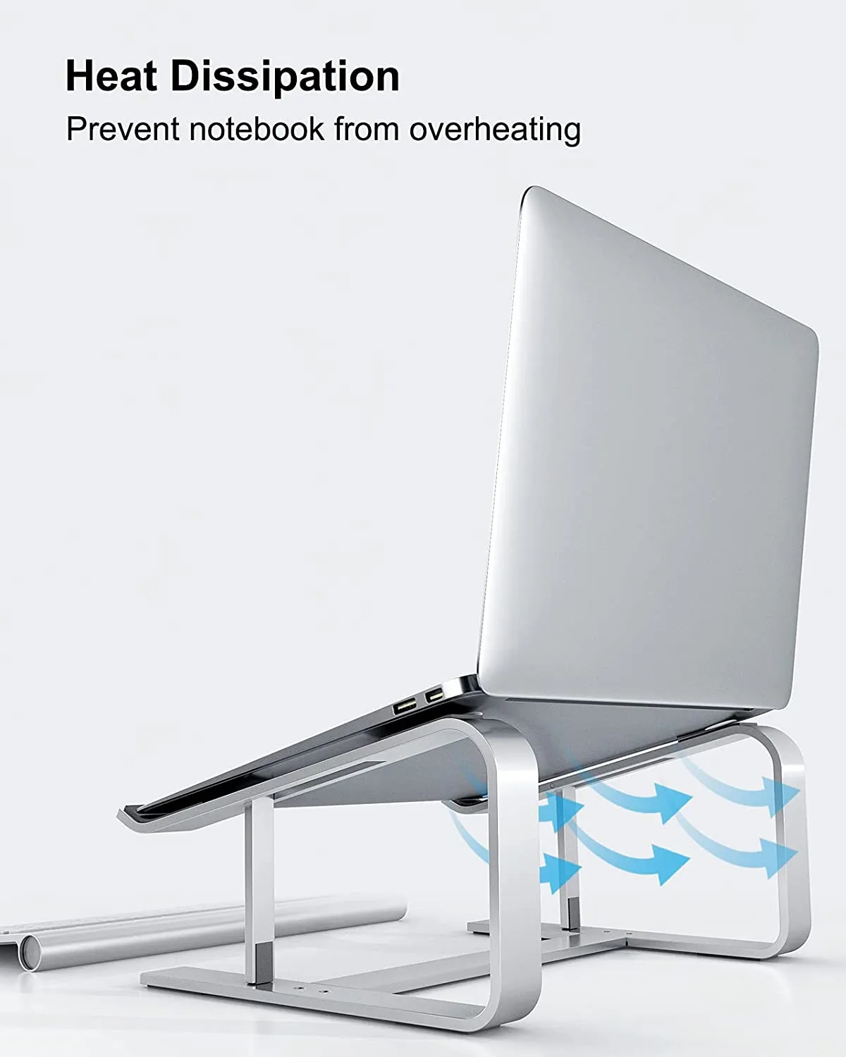 Sliver Color Aluminum Riser Ergonomic Laptop Holder  Compatible with More 10-17 Inch Laptops