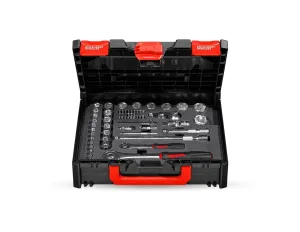 Socket wrench set lockfix 1/4 1/2 in STRAUSSbox