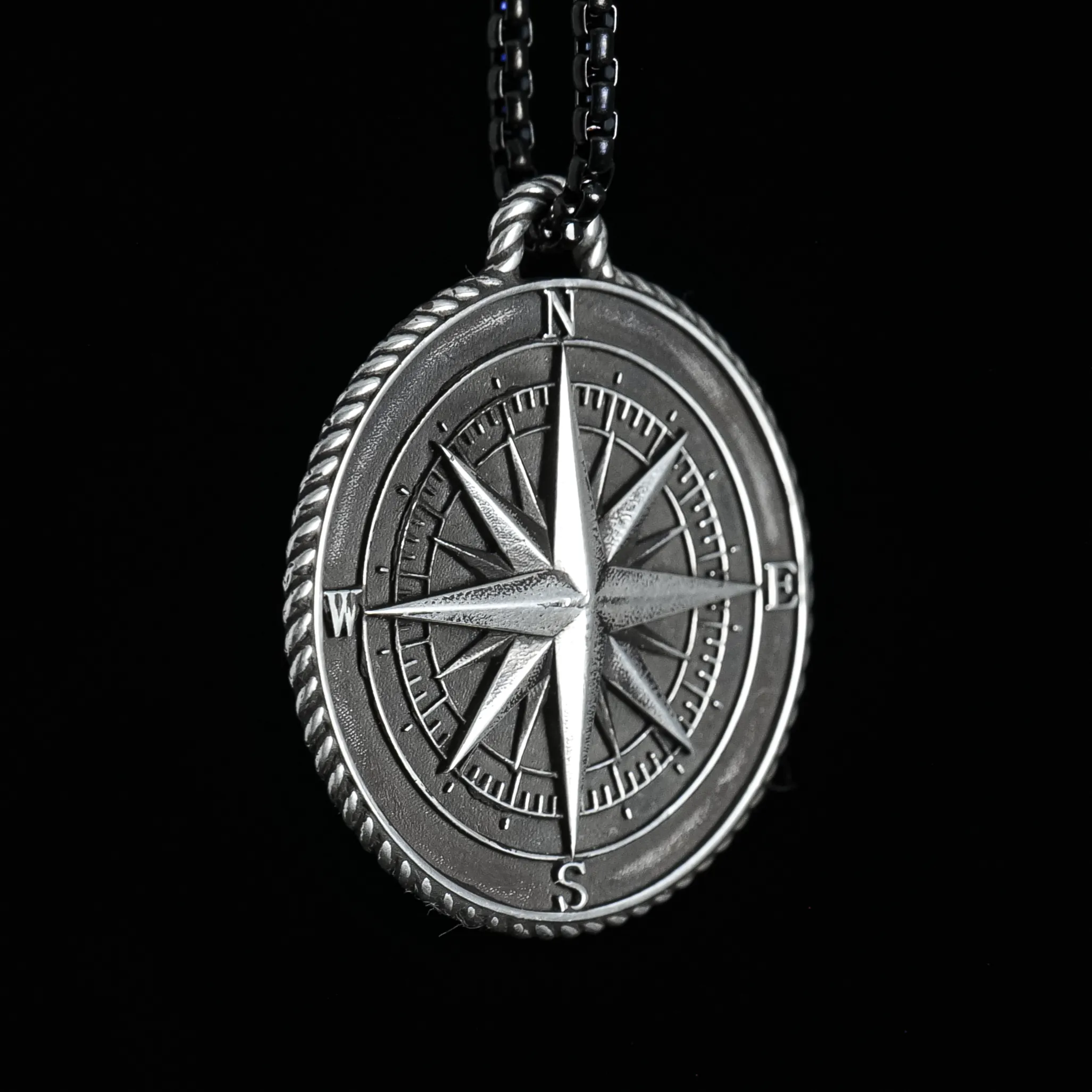 Sterling Silver Compass Pendant