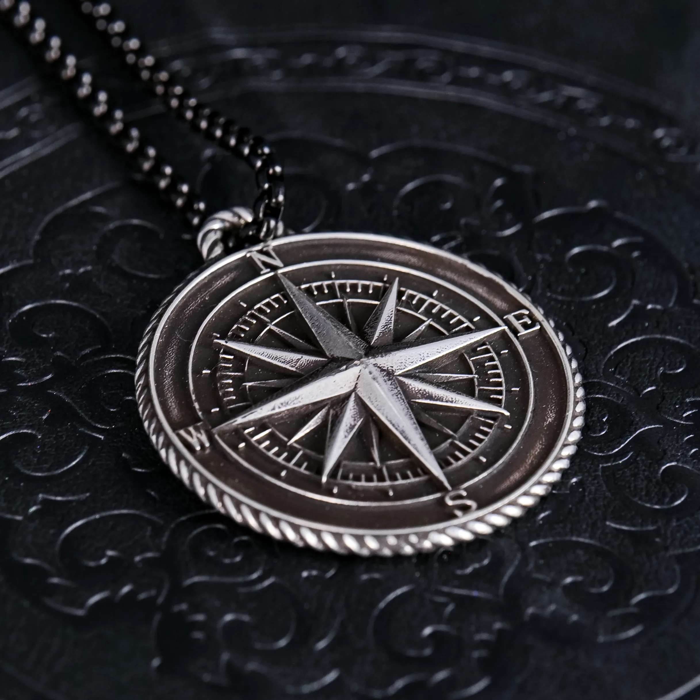 Sterling Silver Compass Pendant