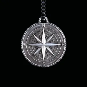 Sterling Silver Compass Pendant