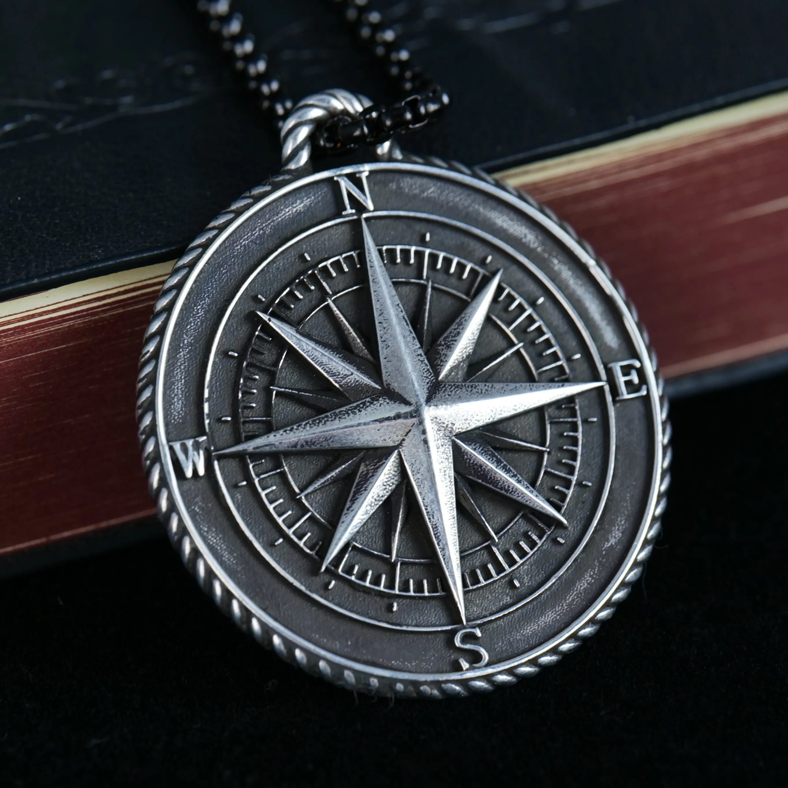 Sterling Silver Compass Pendant