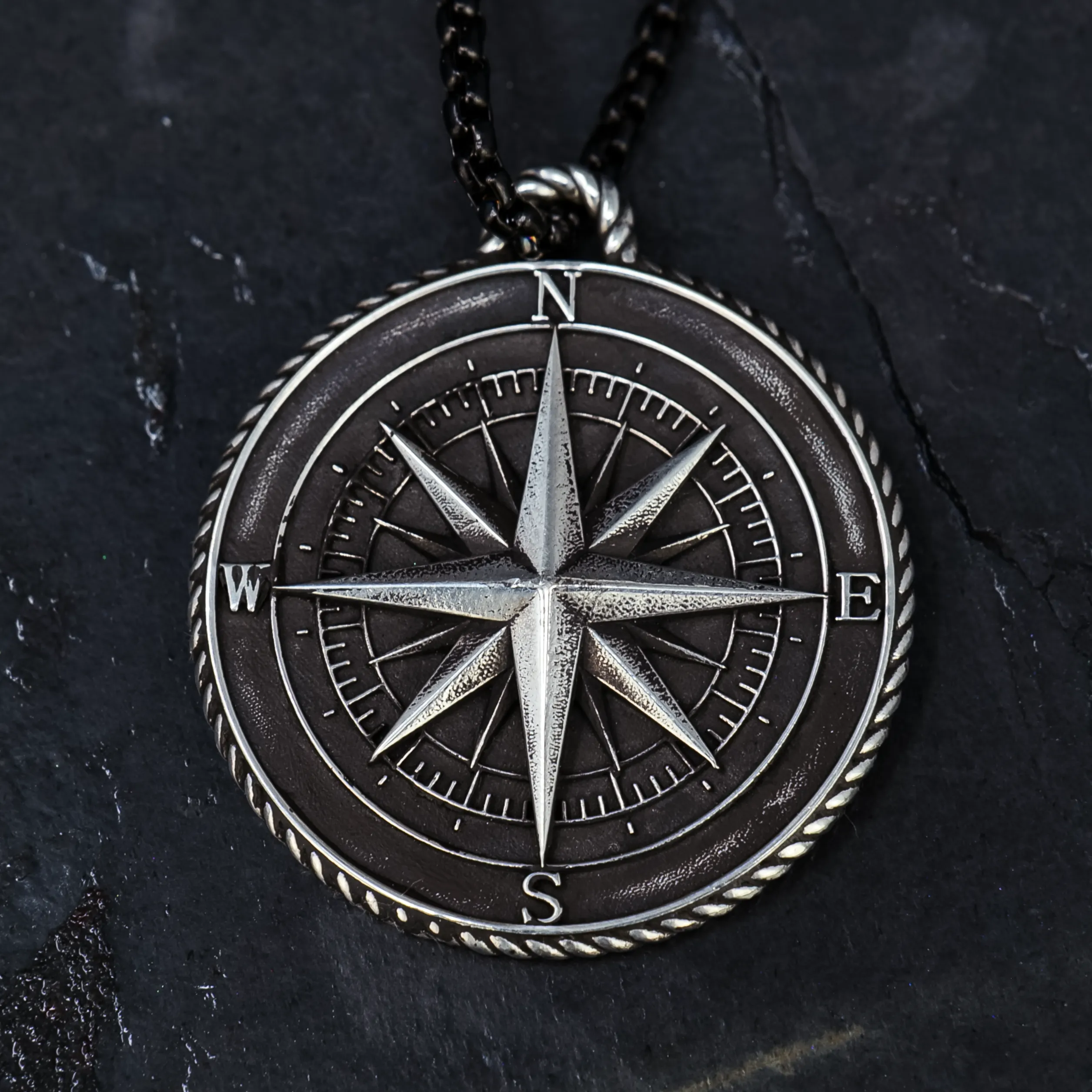 Sterling Silver Compass Pendant