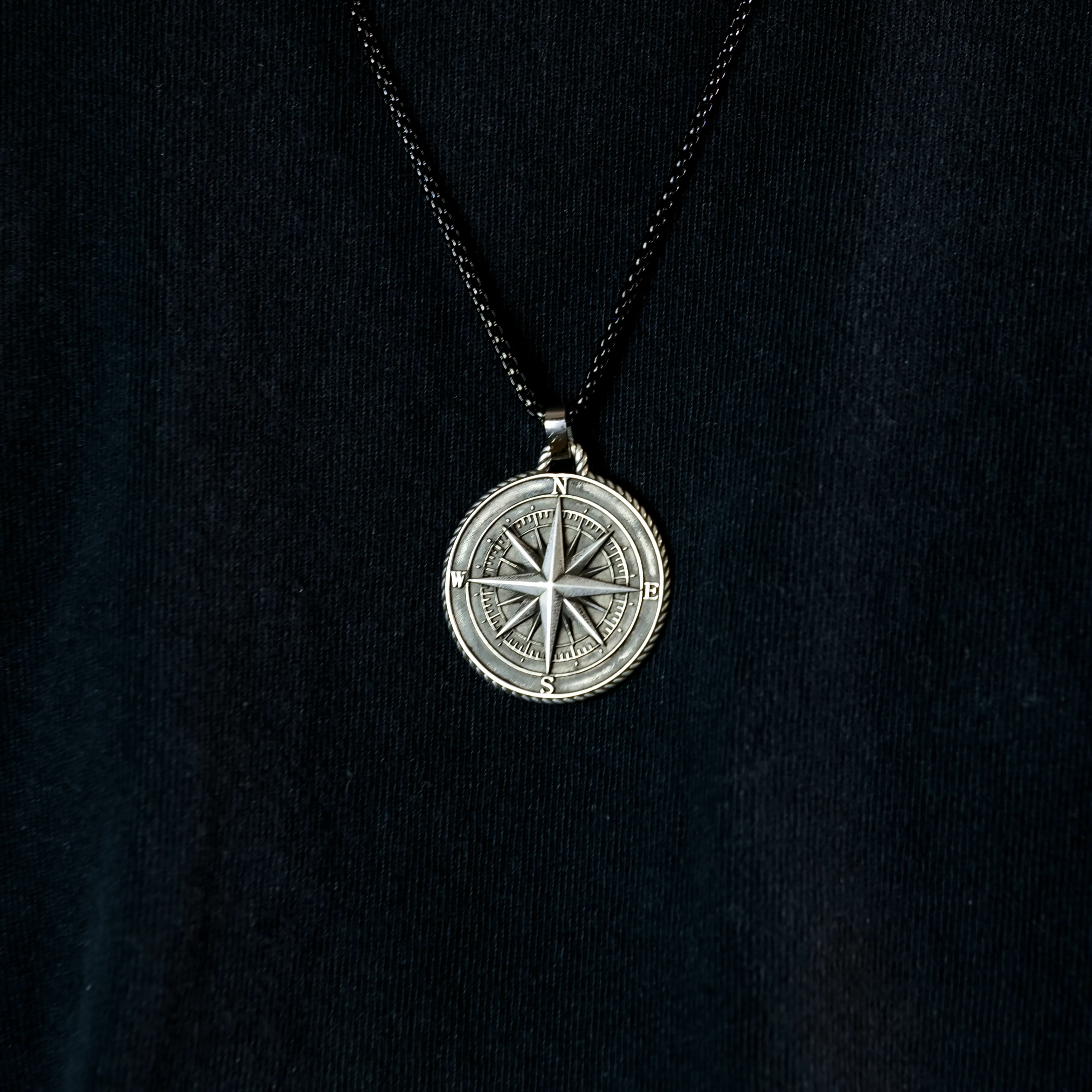 Sterling Silver Compass Pendant