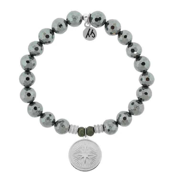 Terahertz Stone Bracelet with Guidance Sterling Silver Charm