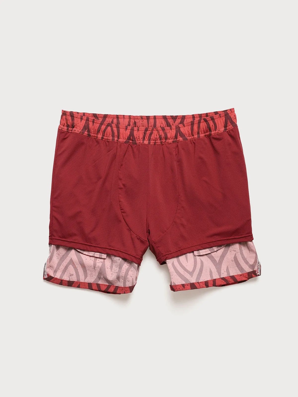 The Wine Red Beach Men's 5" Swimming Trunks