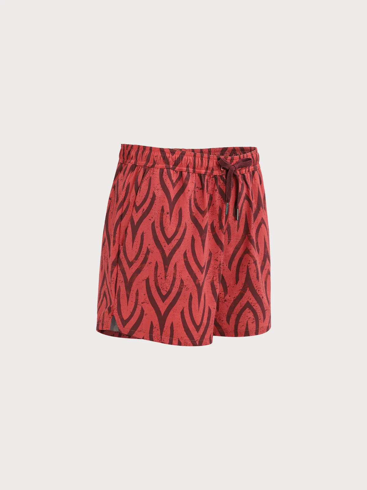 The Wine Red Beach Men's 5" Swimming Trunks