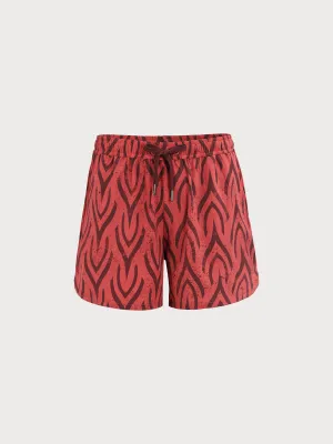 The Wine Red Beach Men's 5" Swimming Trunks