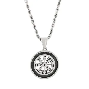 Trendy Viking Lunaven Compass Pendant for Men - Retro Personalized Titanium Steel Accessory