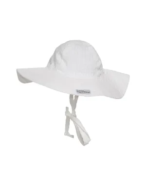 UPF 50  Floppy Hat – Vanilla Stripe Seersucker