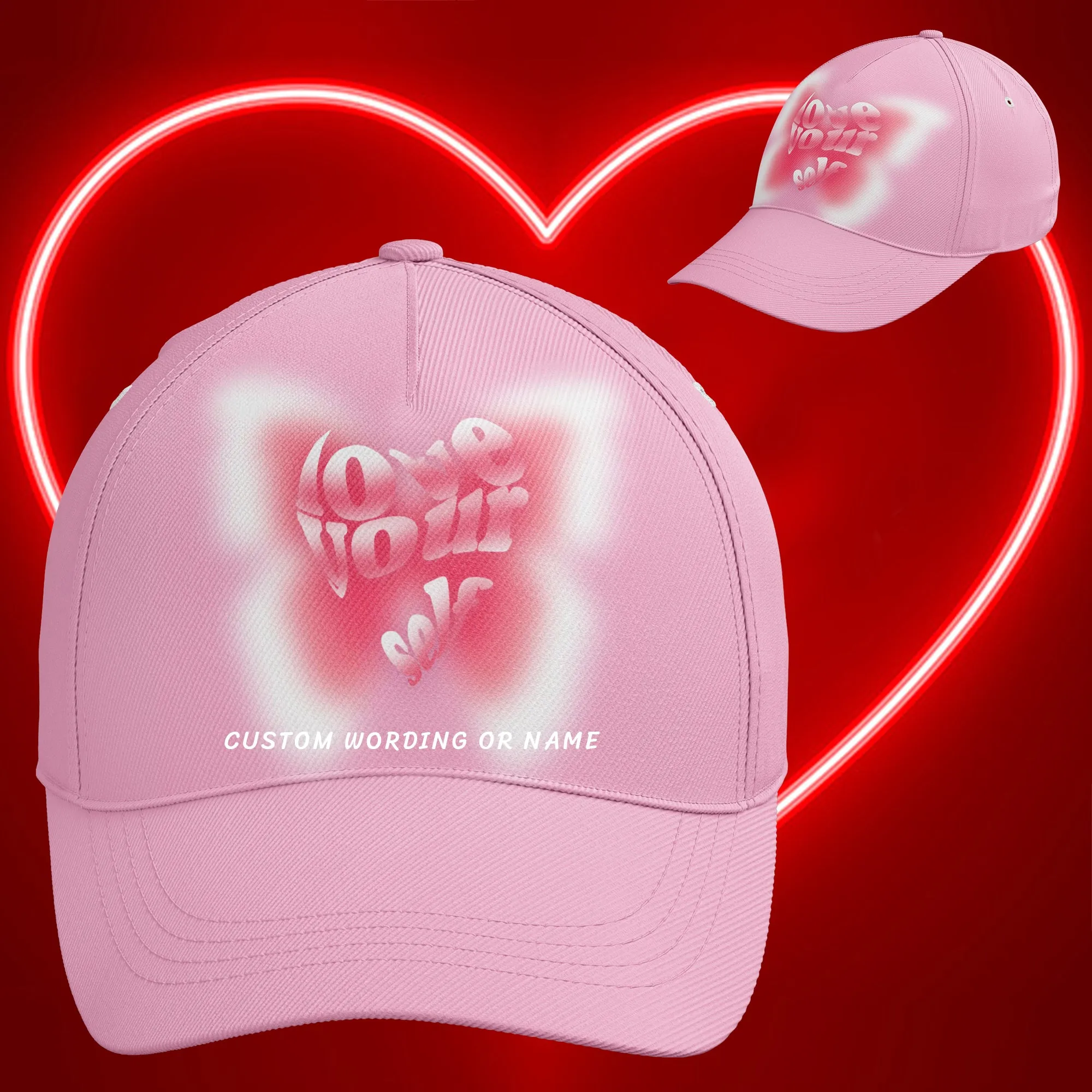 Valentine's Day gift - Customized Couple Sports Caps - ’Love your self‘