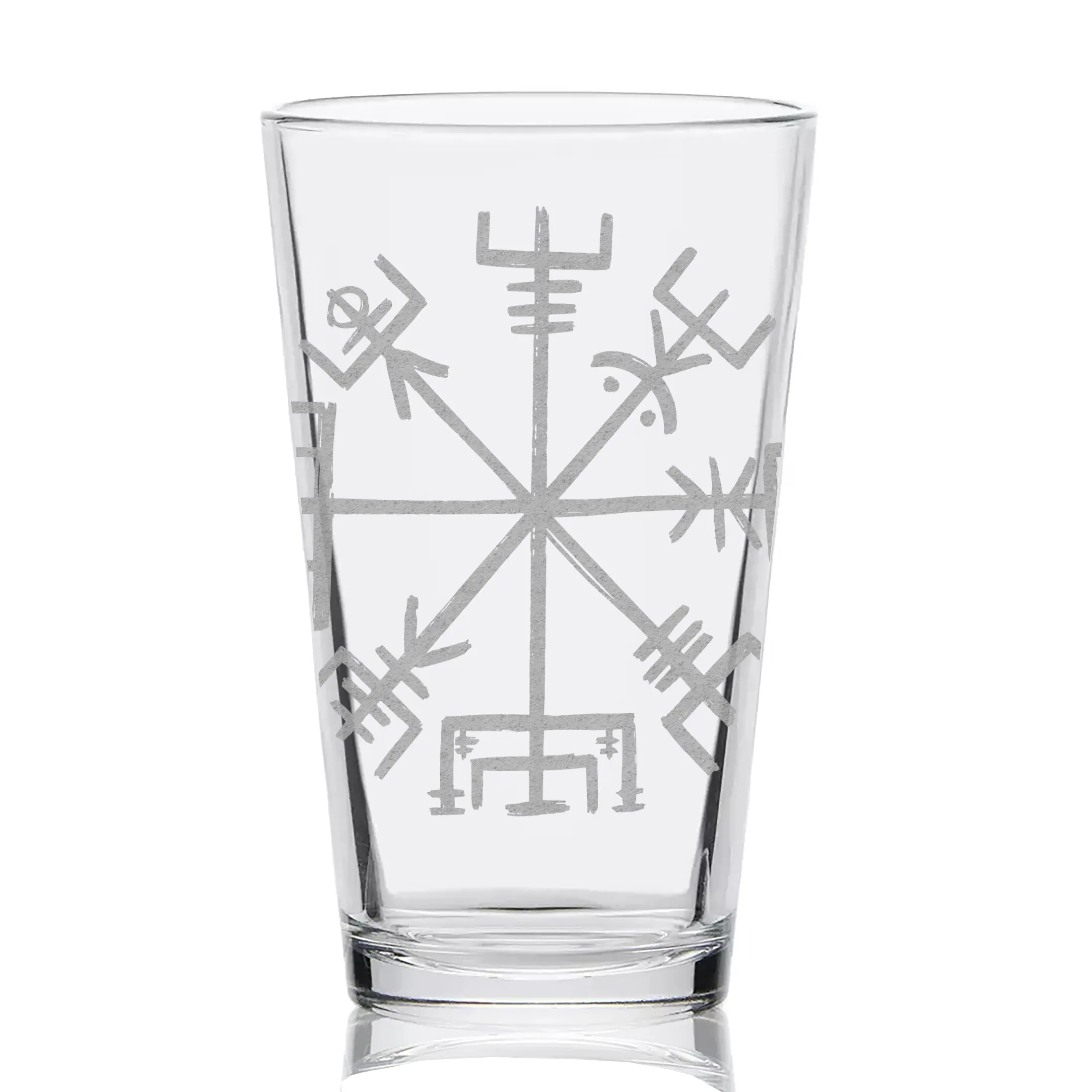 VEGVISIR ICELANDIC RUNE Pint Glass by Lumengrave