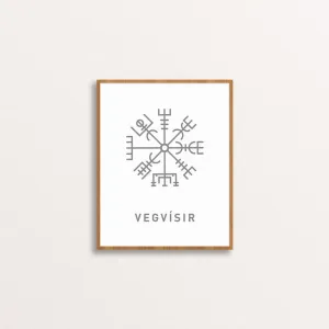 Vegvísir Runic Compass - Wayfinder Wall Poster Art Prints