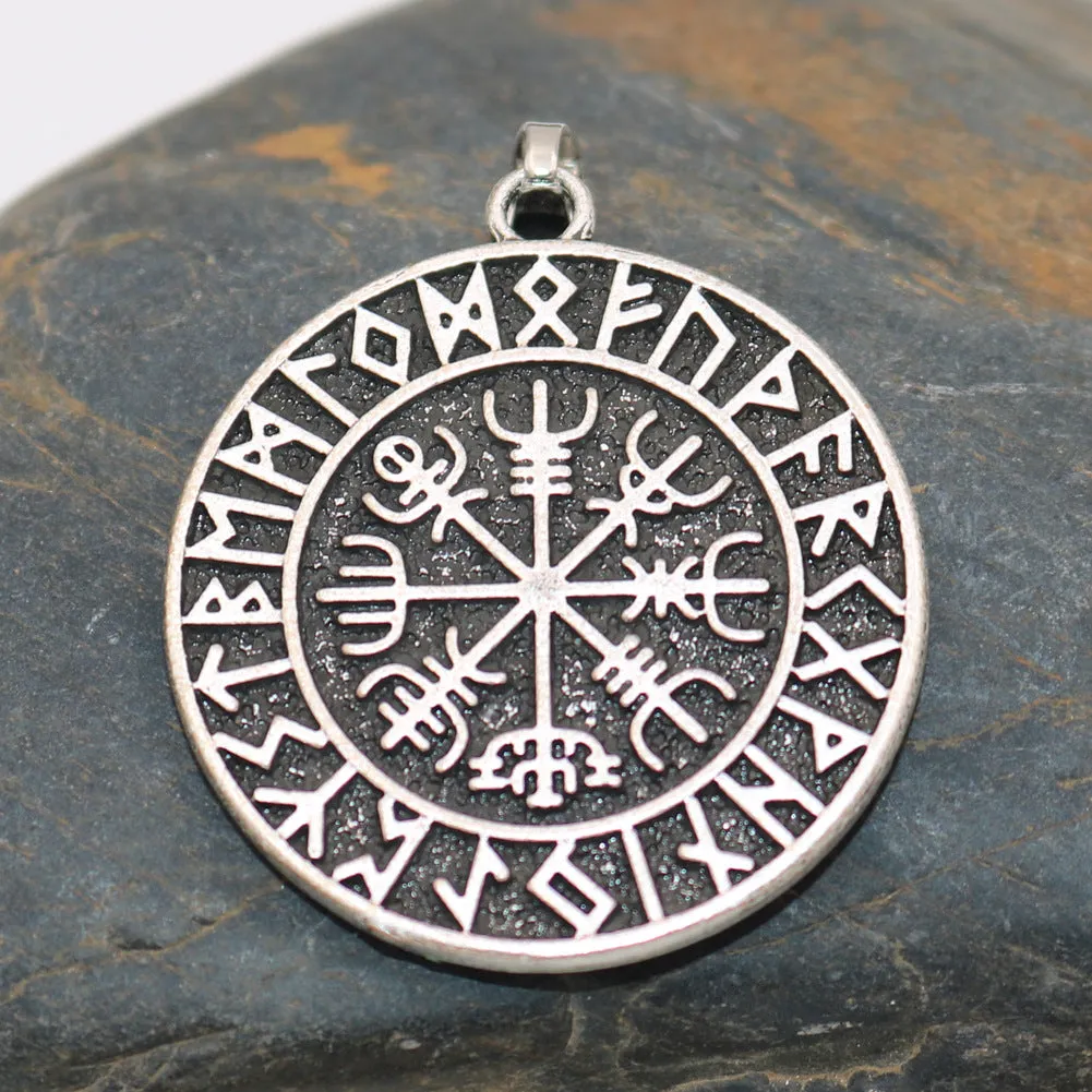 Viking Compass Rune Necklace - Norse Legacy Collection - Men's Metal Pendant