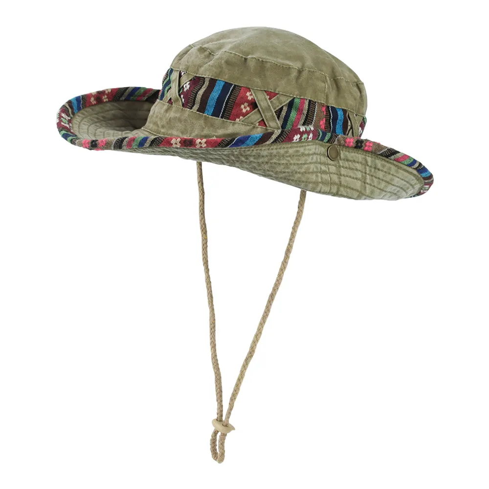 Wide Brim Boonie Bush Hat Fishing Hiking Hat Safari Cap Outdoor AP80242