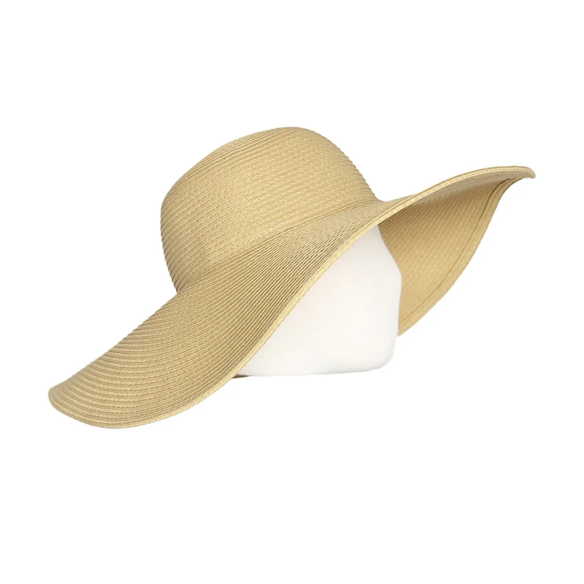 Women Straw Sun Hat Wide Brim Floppy Beach Cap UPF 50  SZ90045