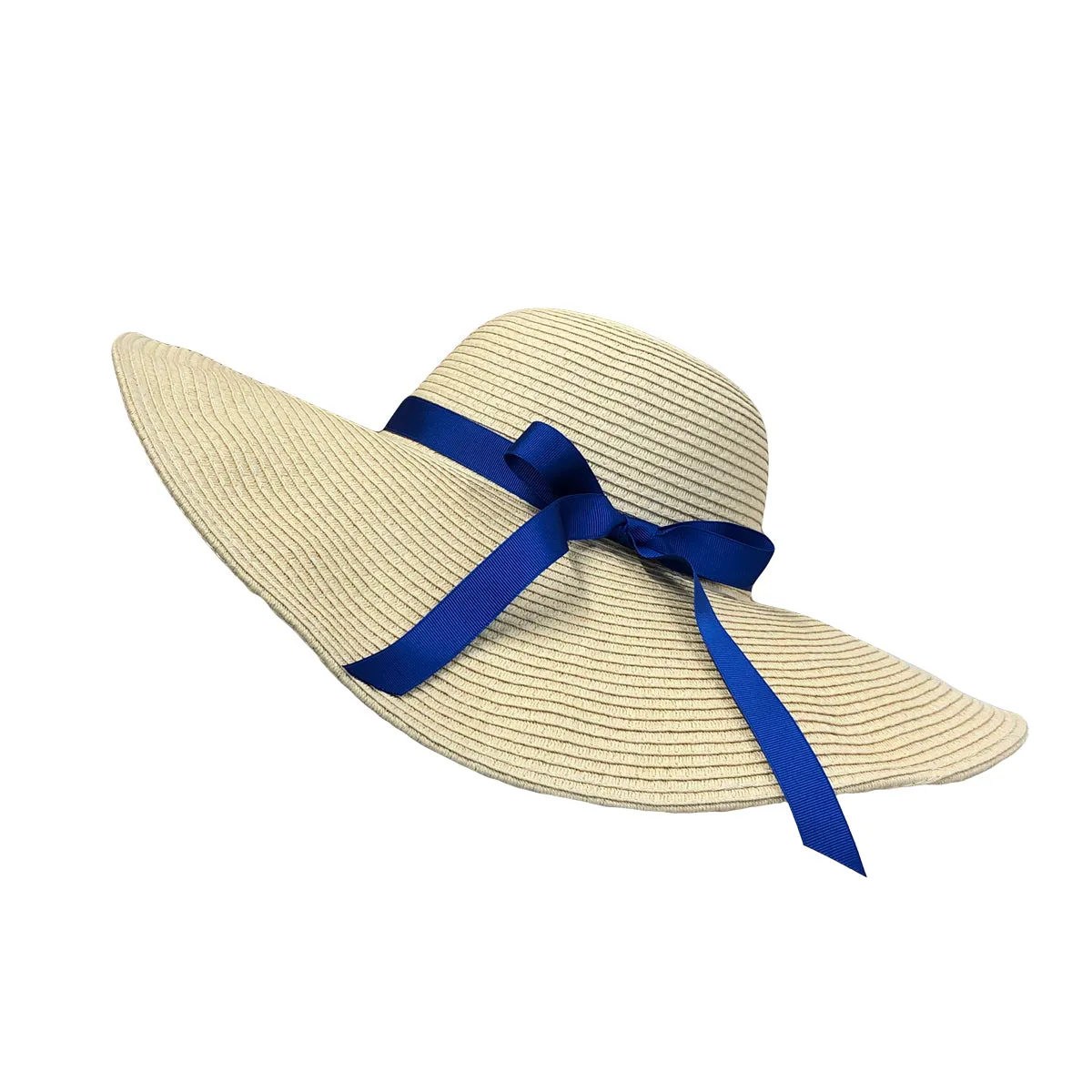 Women Straw Sun Hat Wide Brim Floppy Beach Cap UPF 50  SZ90045