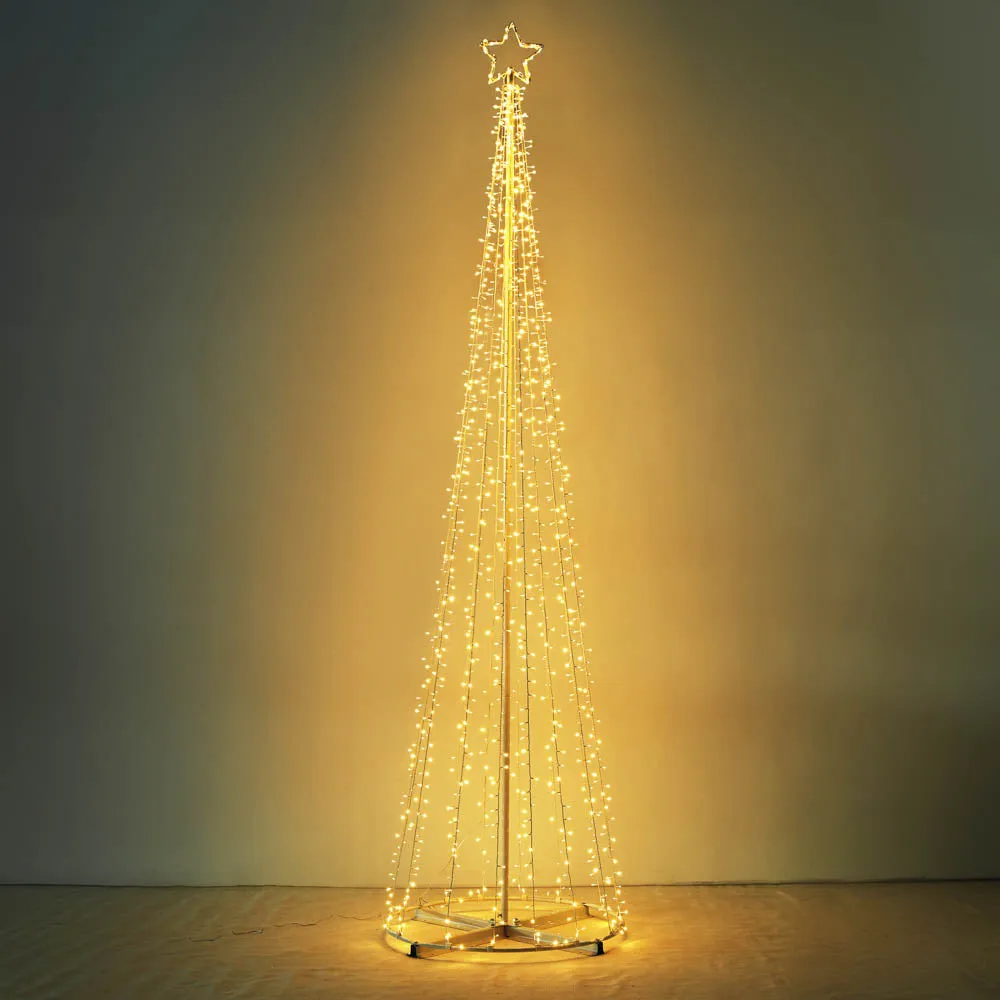 Yescom 12' Outdoor Christmas Tree Prelit Lightshow Solar Powered